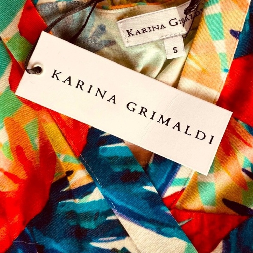 Karina Grimaldi Tropical Print Maxi wrap Dress - Picture 2 of 12